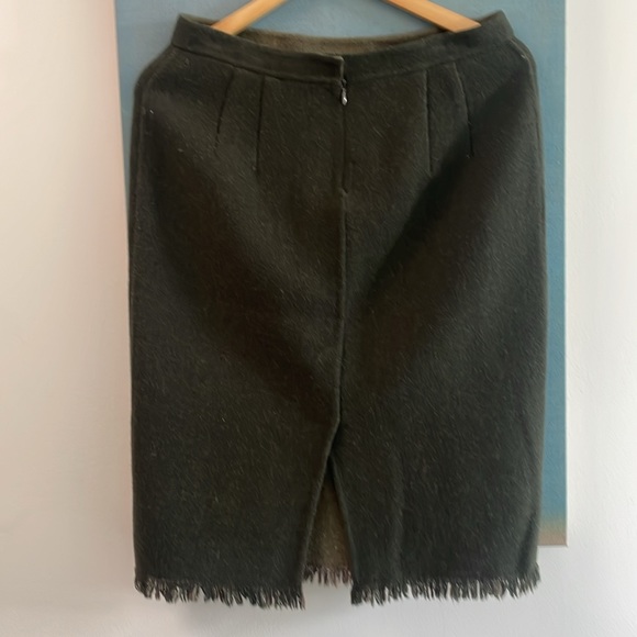 🌿 Lafayette 148 New York Wool Jacket & Skirt Set – Size 8 -Two-Tone Olive Green - Picture 6 of 7